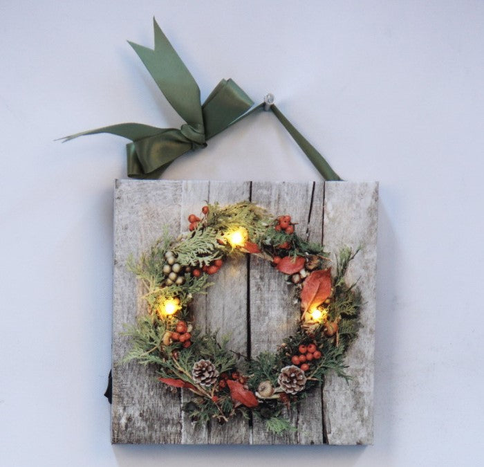 6" x 6" Hanging canvas with led lights