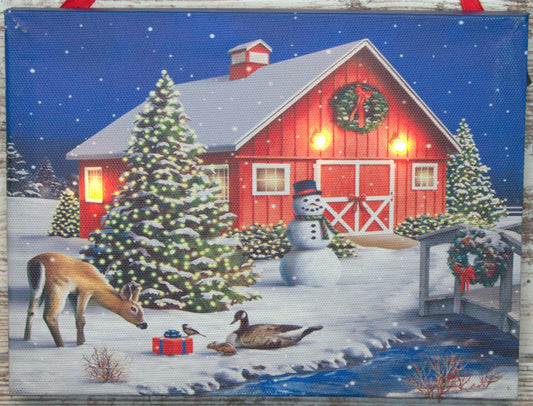 6" x 8" Hanging canvas with led lights