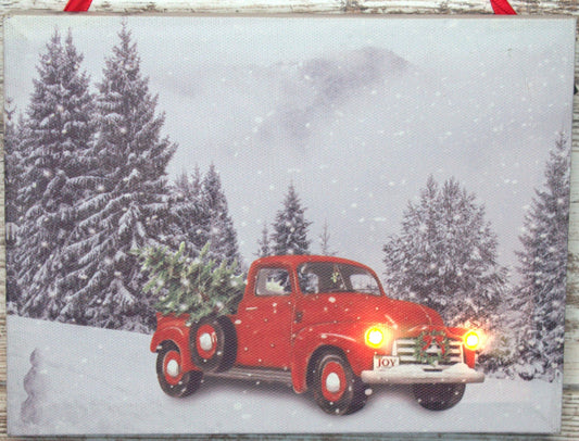 6" x 8" Hanging canvas with led lights