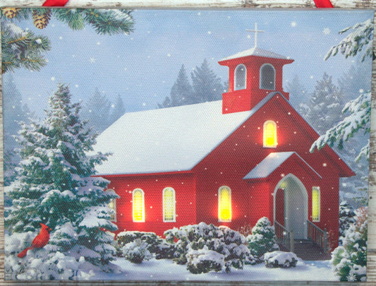 6" x 8" Hanging canvas with led lights