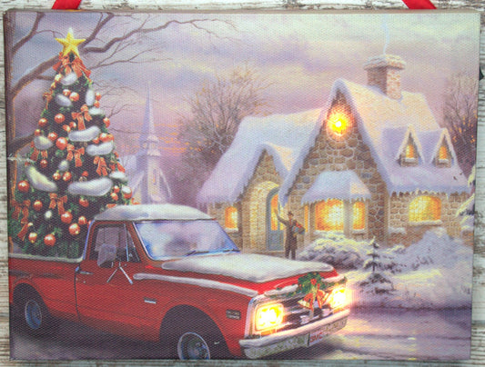 6" x 8" Hanging canvas with led lights